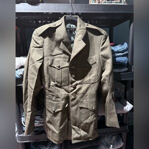 VTG 60s 70s USMC Alpha Green Military Jacket Exchange Uniform Shop SACO